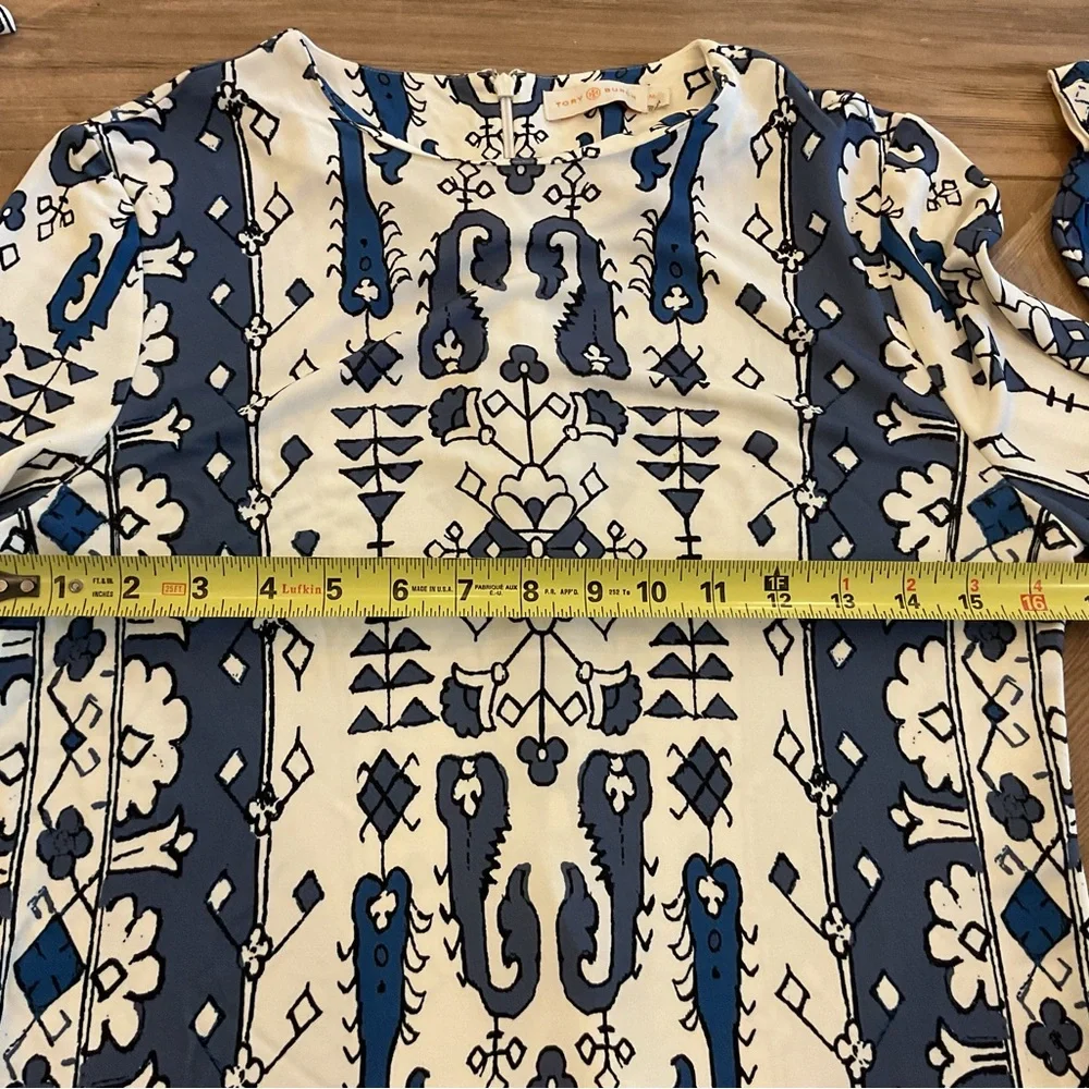 Tory‎ Burch Matte Jersey Lisbon Blue & White Dress